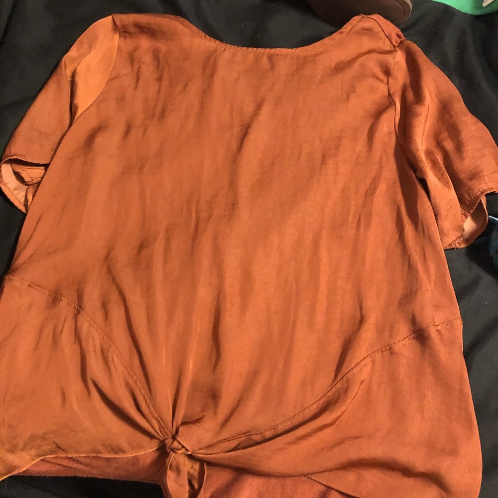 A new day tie blouse in brown
